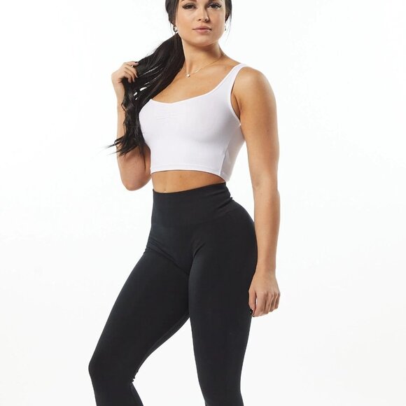 NEW ALPHALETE ULTRASOFT SQUARE NECK TANK - Stone Grey - Picture 4 of 8